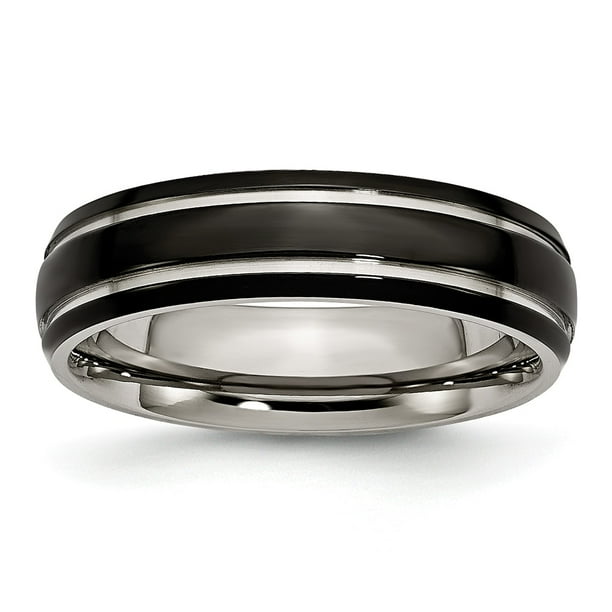 Titanium Yellow Ip-plated Grooved 6mm Polished Band Best Quality Free Gift Box Titanium Yellow Ip-plated Grooved 6mm Polished Band Best Quality Free Gift Box